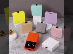 Custom Logo Velvet Pink Puller Jewelry Packaging Boxes 9x9x3cm