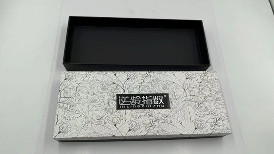 Texture Black Cosmetic Skincare Packaging Silver Foil Logo Cosmetic Gift Box