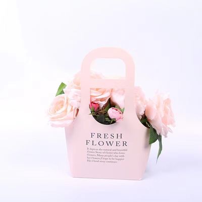 Paperboard Flower Custom Paper Carrier Bags With Handle