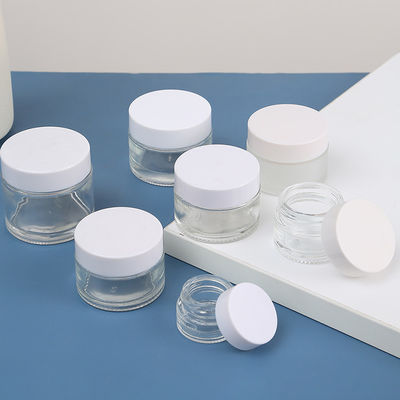 Glossy Matte Round Shaped Cosmetic Glass Cream Jars With Lid 5g 10g 15g