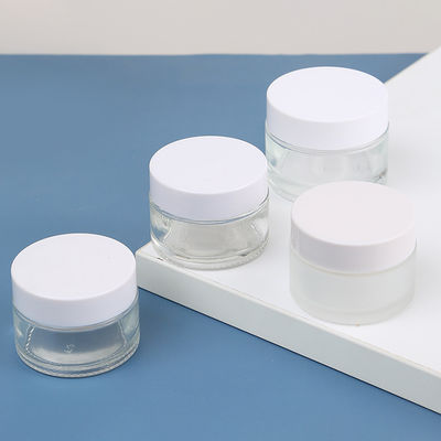 Glossy Matte Round Shaped Cosmetic Glass Cream Jars With Lid 5g 10g 15g