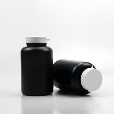 4oz 5oz 6oz 8oz Empty Black HDPE Tablet Capsule Bottle with Pull-Ring Flip Cap Customized Colors and Durable Material