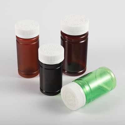 Pharmaceutical Packaging Tablet Medicine Bottle with Tamper-Proof Cap Label BPA Free Empty PetBrown Plastic Pill Bottle Seal