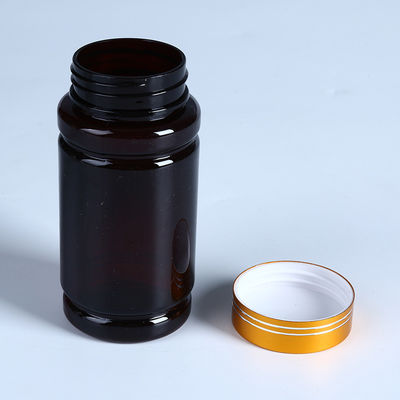 Pharmaceutical Packaging Tablet Medicine Bottle with Tamper-Proof Cap Label BPA Free Empty PetBrown Plastic Pill Bottle Seal