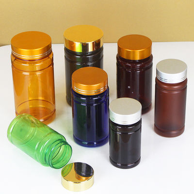 Pharmaceutical Packaging Tablet Medicine Bottle with Tamper-Proof Cap Label BPA Free Empty PetBrown Plastic Pill Bottle Seal
