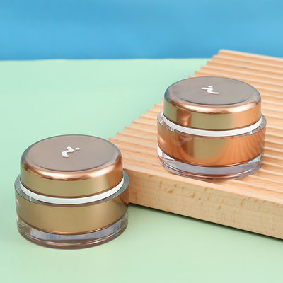 Customize Labels 15ml 30ml 50ml 100ml 200ml Pink Rose Golden Color Double Wall Acrylic Cosmetic Jar for Sunscreen Cream