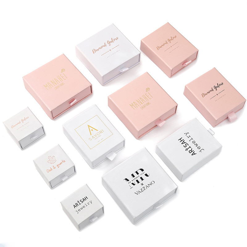 Customized Jewelry Packaging Gift Box Paper Cardboard Drawer 5*5*3.5cm