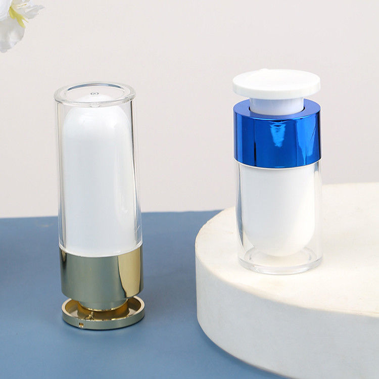 Acrylic Senior PAK Elegant 1oz 2oz Empty Cosmetic Transparent White Black Gold Blue Airless Lotion Serum Pump Bottle